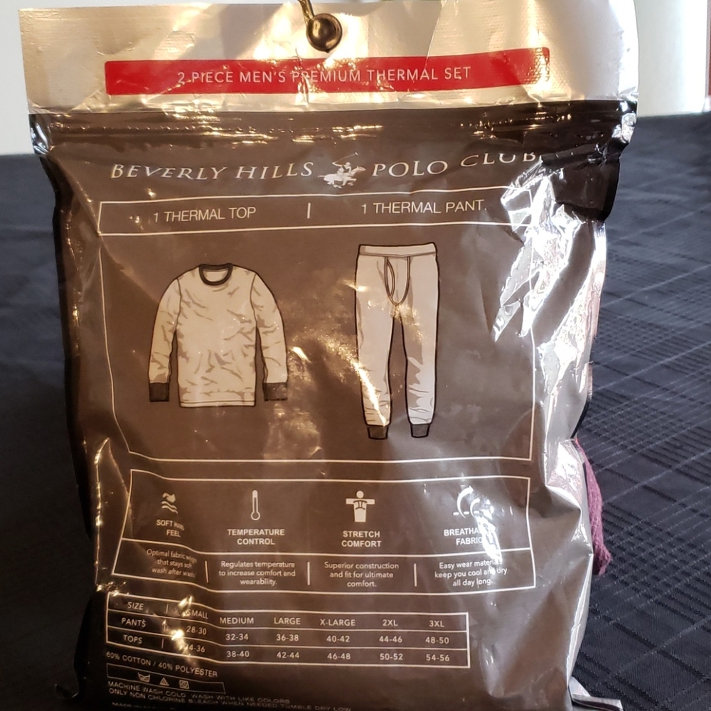 Beverly Hills Polo Club 2 Piece Men's Thermal Set.